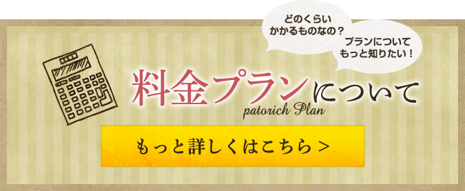 どのくらい かかるものなの？ プランについて もっと知りたい！ 料金プランについて もっと詳しくはこちら >